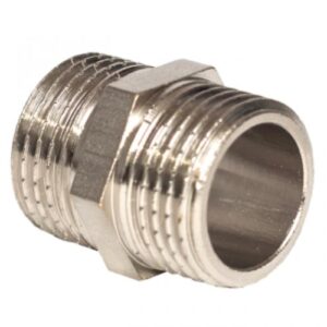 Подовжувач, латунь, 50 мм, ЗВ, DN 15, 1/2"", зовні під ключ, нікель, RAFTEC {10/70/280} UDL0150"