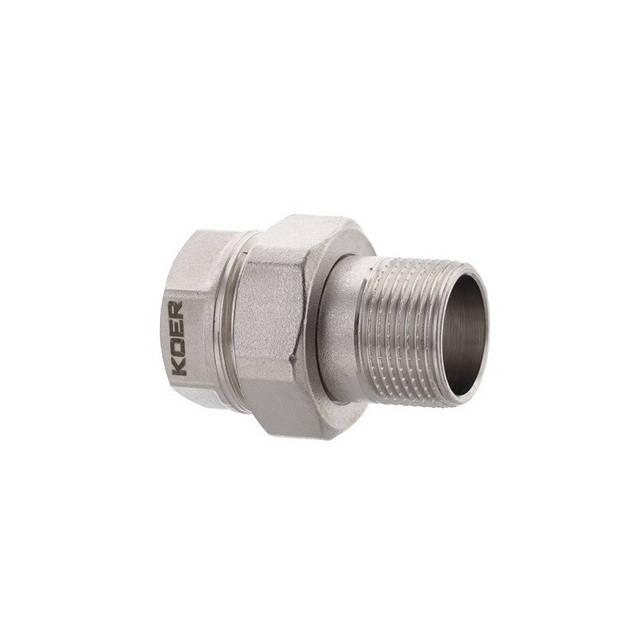 Подовжувач, латунь, 30 мм, ЗВ, DN 15, 1/2"", зовні під ключ, нікель, RAFTEC {10/80/320} UDL0130"