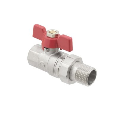 Кран кульовий з американкою ВЗ, DN25, 1'', PVC03, метелик PLM BASE