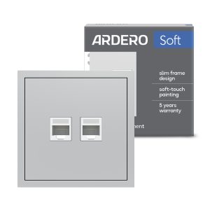 Розетка комп'ютерна подвійна Ardero ER152PC-S Soft срібна