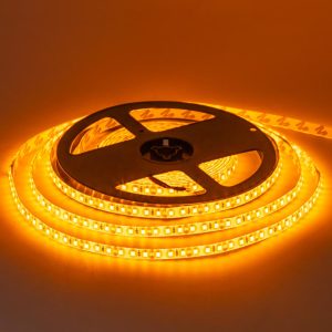 Светодиодная лента 12в желтая smd2835 120led/м герметичная, 1м