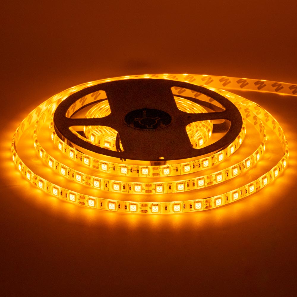 Светодиодная лента 12в желтая smd5050 60led/м герметичная, 1м