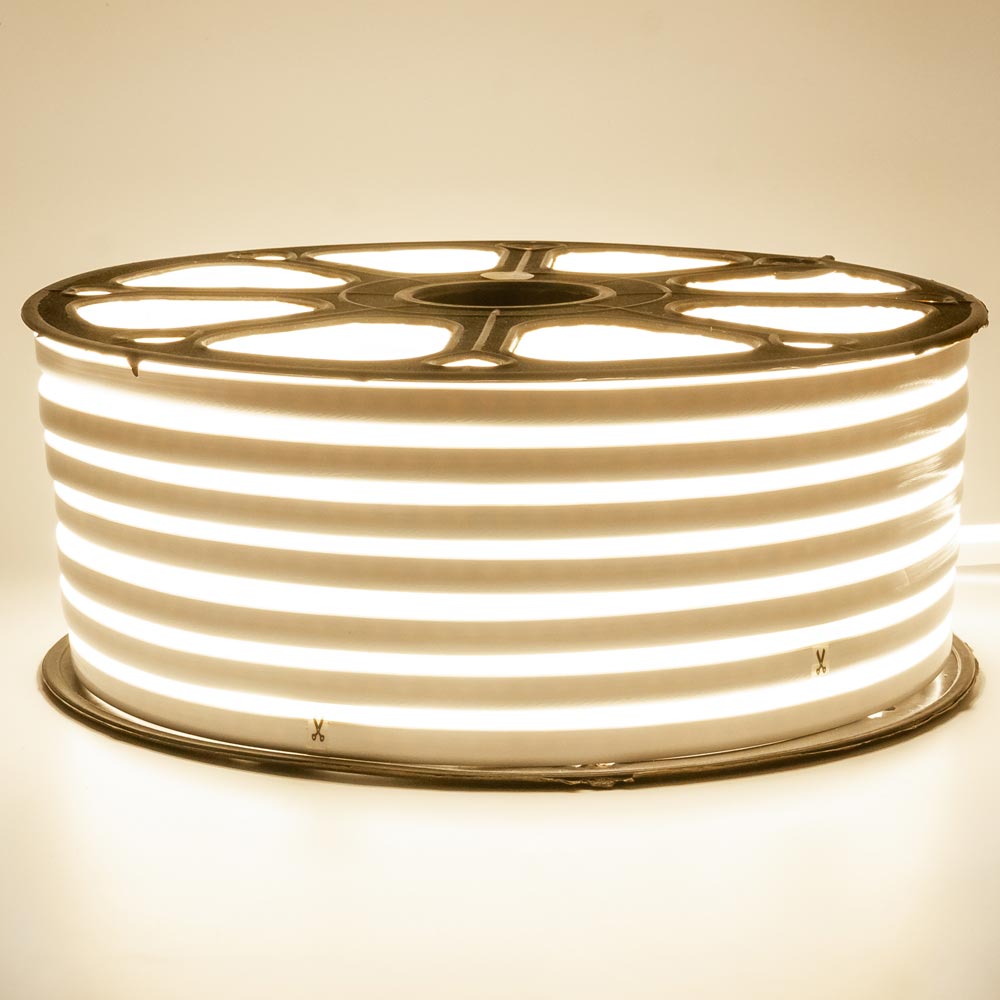 Светодиодный неон 220в белый теплый smd2835 120led/m 12W/m герметичный, 1м