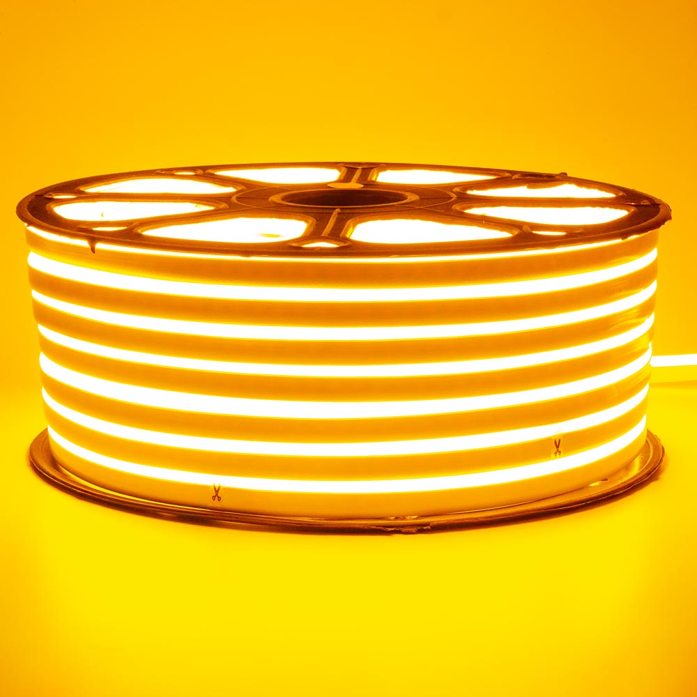 Светодиодный неон 220в желтый smd2835 120led/m 12W/m герметичный, 1м