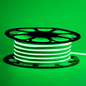 Светодиодный неон 220в зеленый AVT-1 smd2835 120led/m 7W/m герметичный, 1м