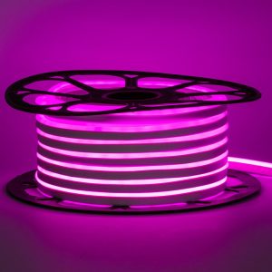 Светодиодный неон 220в розовый AVT-1 smd2835 120led/m 7W/m герметичный, 1м