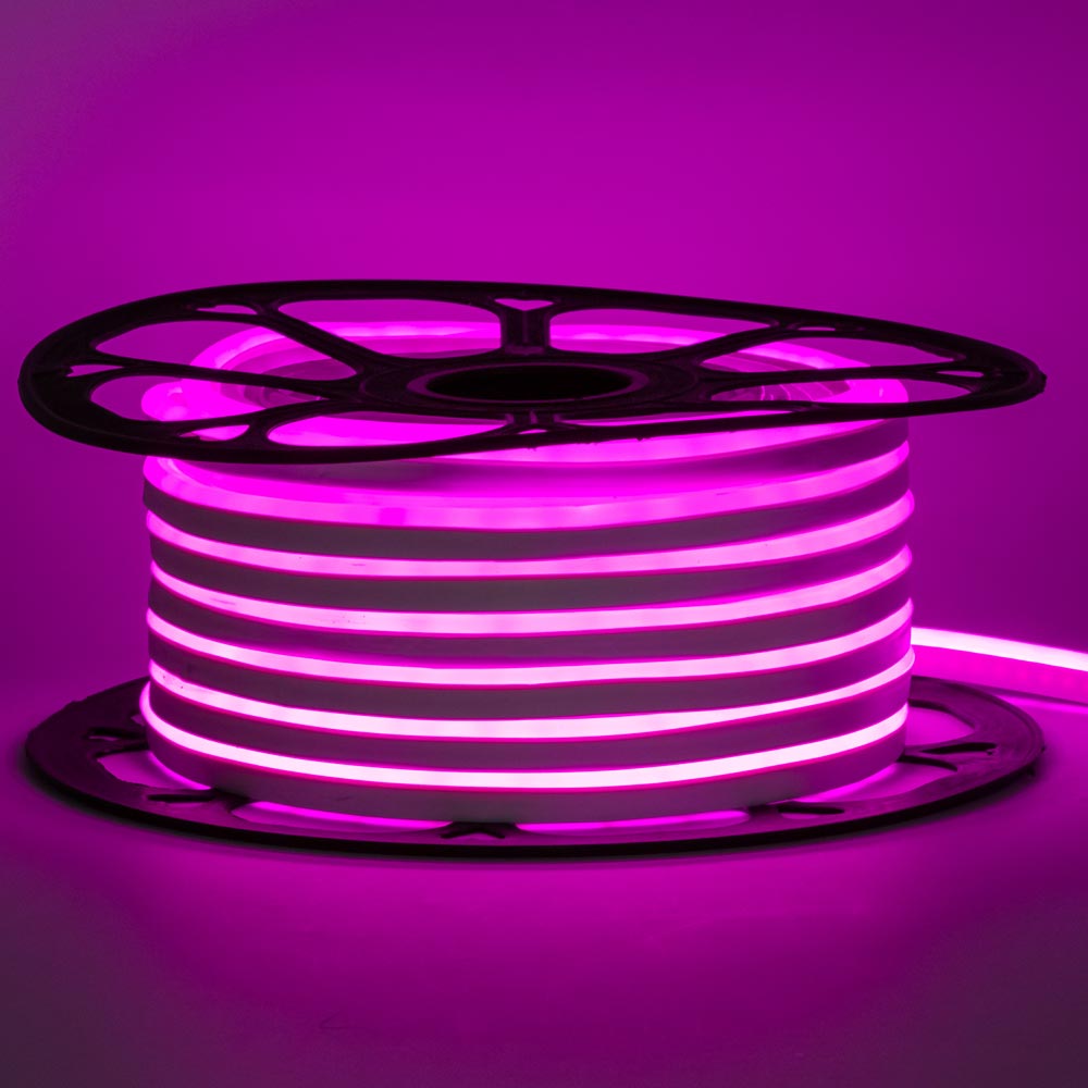 Светодиодный неон 220в розовый AVT-1 smd2835 120led/m 7W/m герметичный, 1м