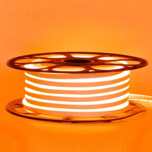 Светодиодный неон 12в оранжевый smd2835 120led/m 6W/m 8*16 PVC герметичный, 1м