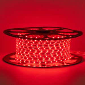 Светодиодная лента красная 220в smd2835 48led/m 6W/m герметичная, 1м