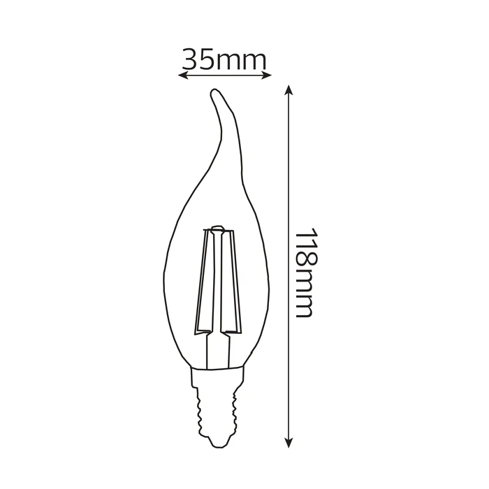 Світлодіодна лампа FILAMENT FLAME-6 6W Е14 4200К - Зображення 2
