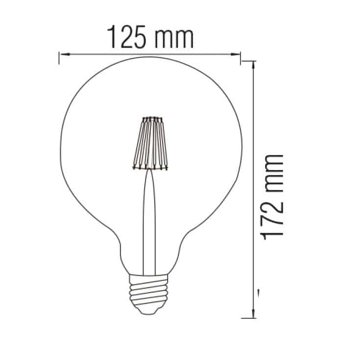 Світлодіодна лампа FILAMENT RUSTIC GLOBE-6 6W E27 2200К - Зображення 2