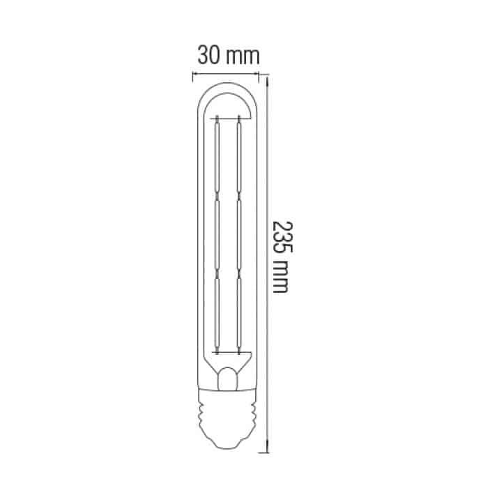 Світлодіодна лампа Filament RUSTIC TUBE-8 8W E27 2200К - Зображення 2