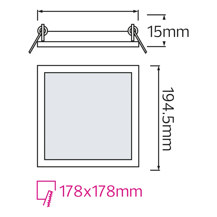 Світлодіодний світильник врізний Slim/Sq-15 15W 4200К - Зображення 2