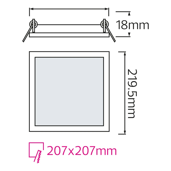 Світлодіодний світильник врізний Slim/Sq-18 18W 4200К - Зображення 2