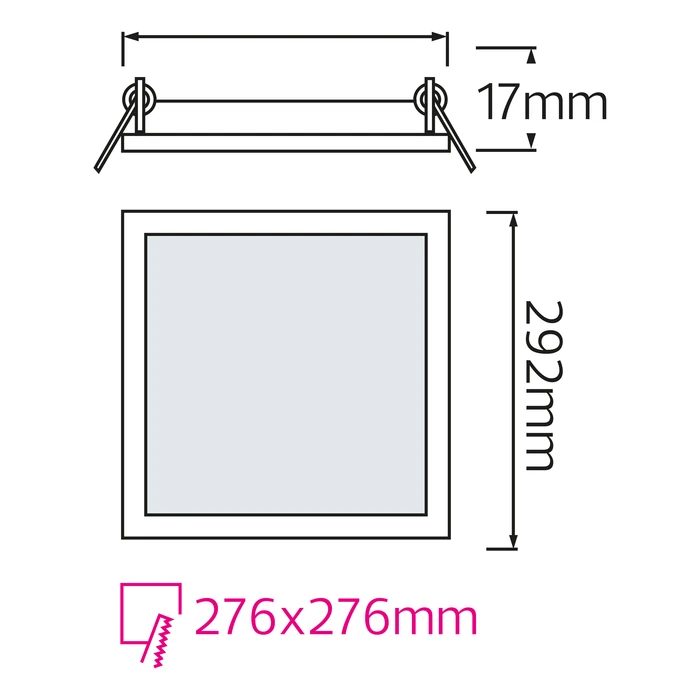 Світлодіодний світильник врізний Slim/Sq-24 24W 6400K - Зображення 2