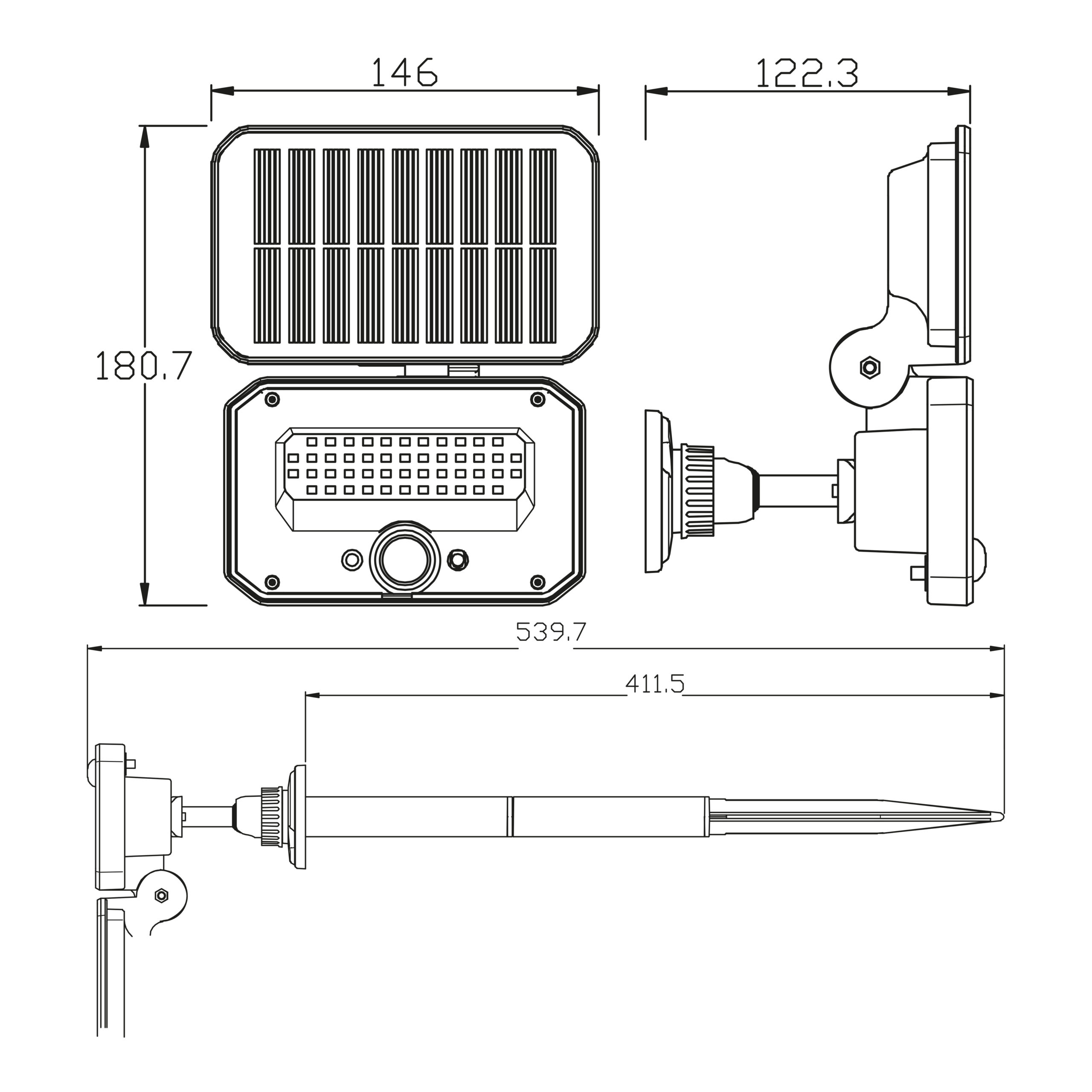Прожектор світлодіодний на сонячній батареї SPARROW-16 10W 6400K - Зображення 2